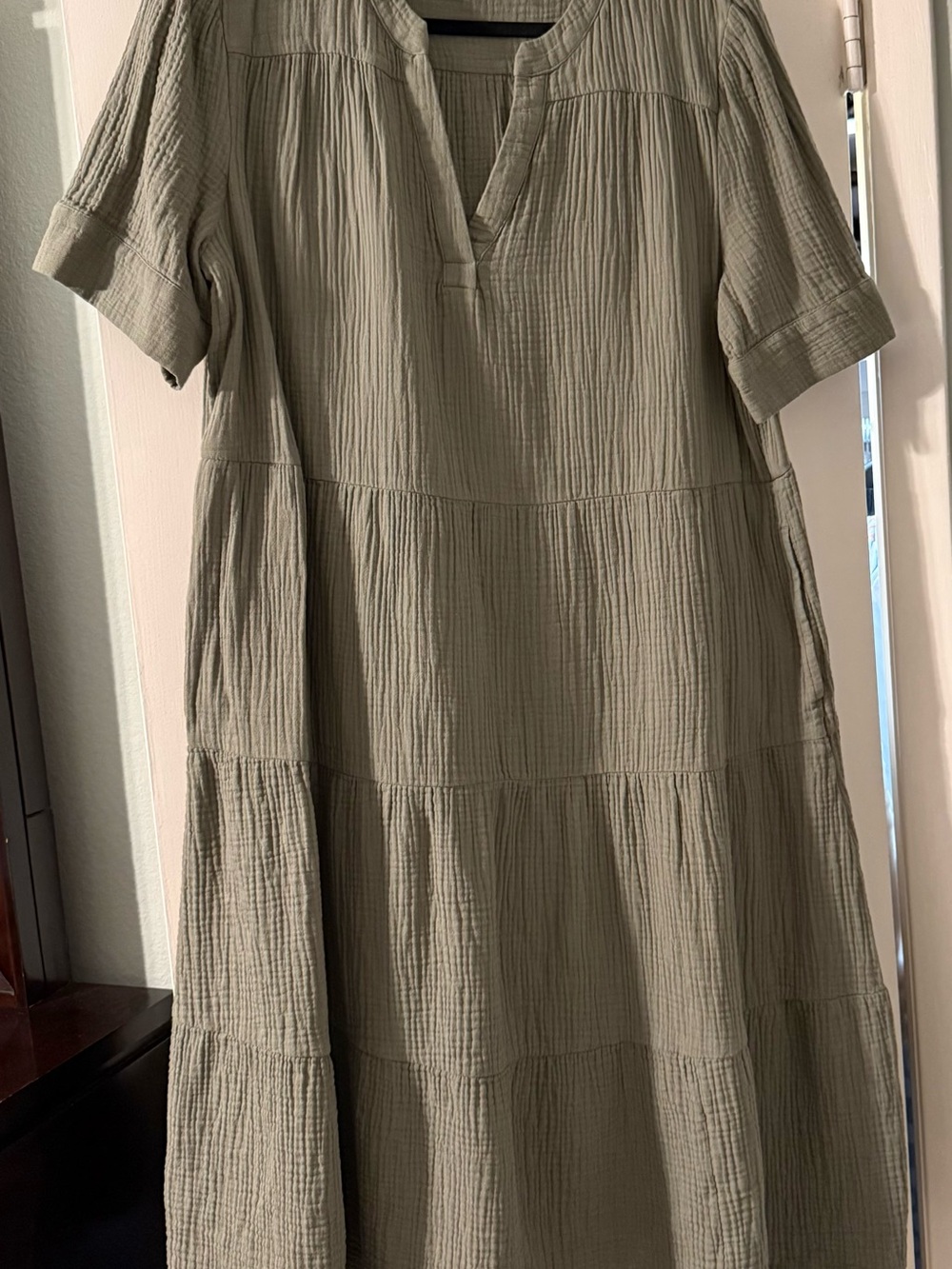 Chico's Tiered Cotton Gauze Midi Dress
